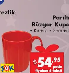 PARILTI RÜZGAR KUPA • KIRMIZI • SERAMİK